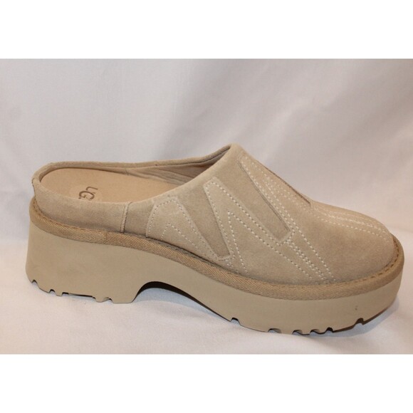 UGG WOMEN'S SUNWAVE SUEDE SLIP ON CLOGS MUS BEIGE SLIPPERS SZ 8 NWOB - Picture 4 of 6